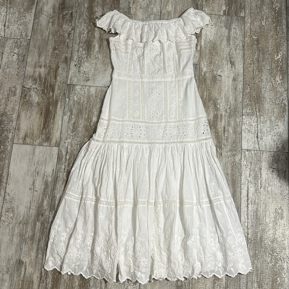 Lauren Ralph Lauren white off the shoulder embroidered eyelet dress - Picture 8 of 16